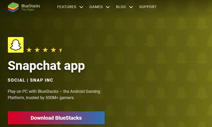 Öffnen Sie BlueStacks 
 Suchen Sie nach Snapchat